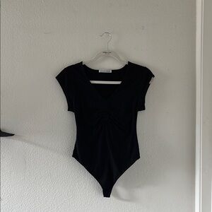 Alexander Wang Black V-Neck Bodysuit